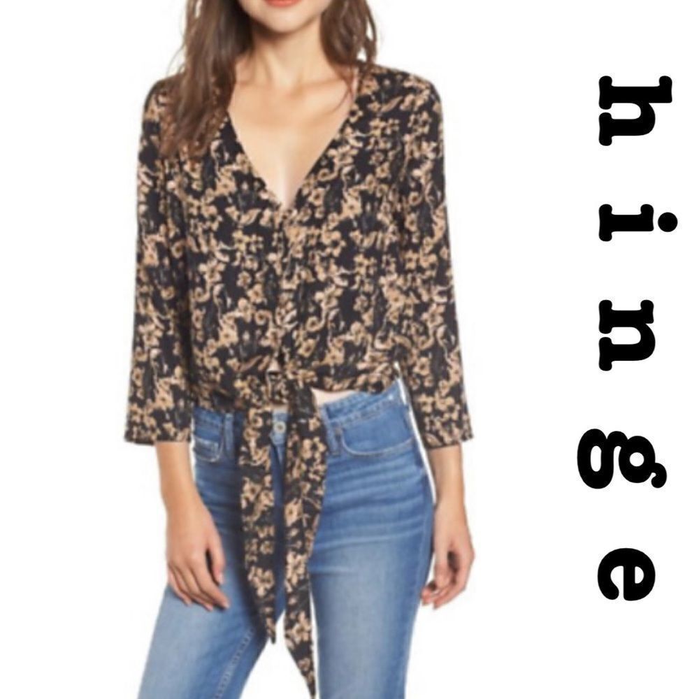 Hinge Meteorite Poppy Tie Front Top